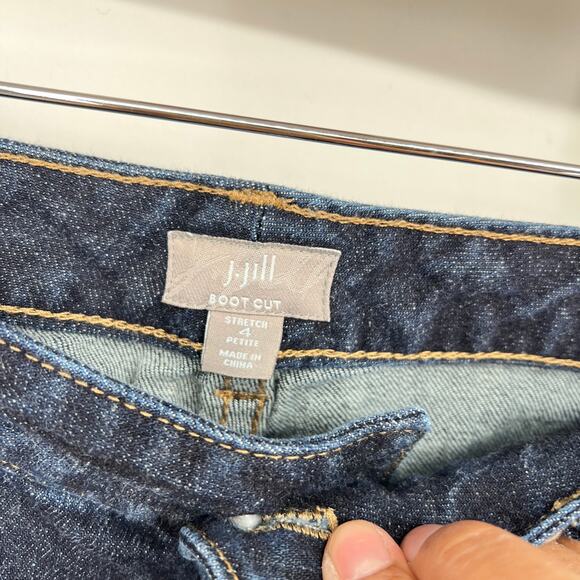J. Jill Bootcut Jeans Mid-Rise Dark Wash Women's 4 Petite Jeans - Picture 4 of 7